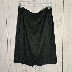 Ann Taylor Charcoal Black Wool Blend Office Wear Zip Up Pencil Skirt Size 10